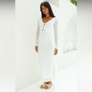 Long Sleeve Lace Maxi Dress Bridal Dress